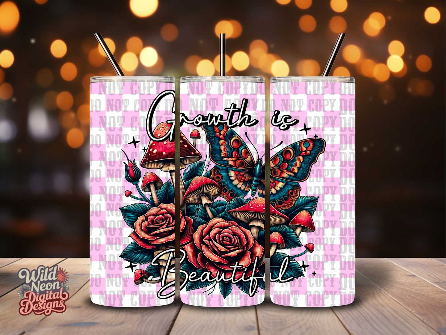 Growth is beautiful 20oz tumbler wrap