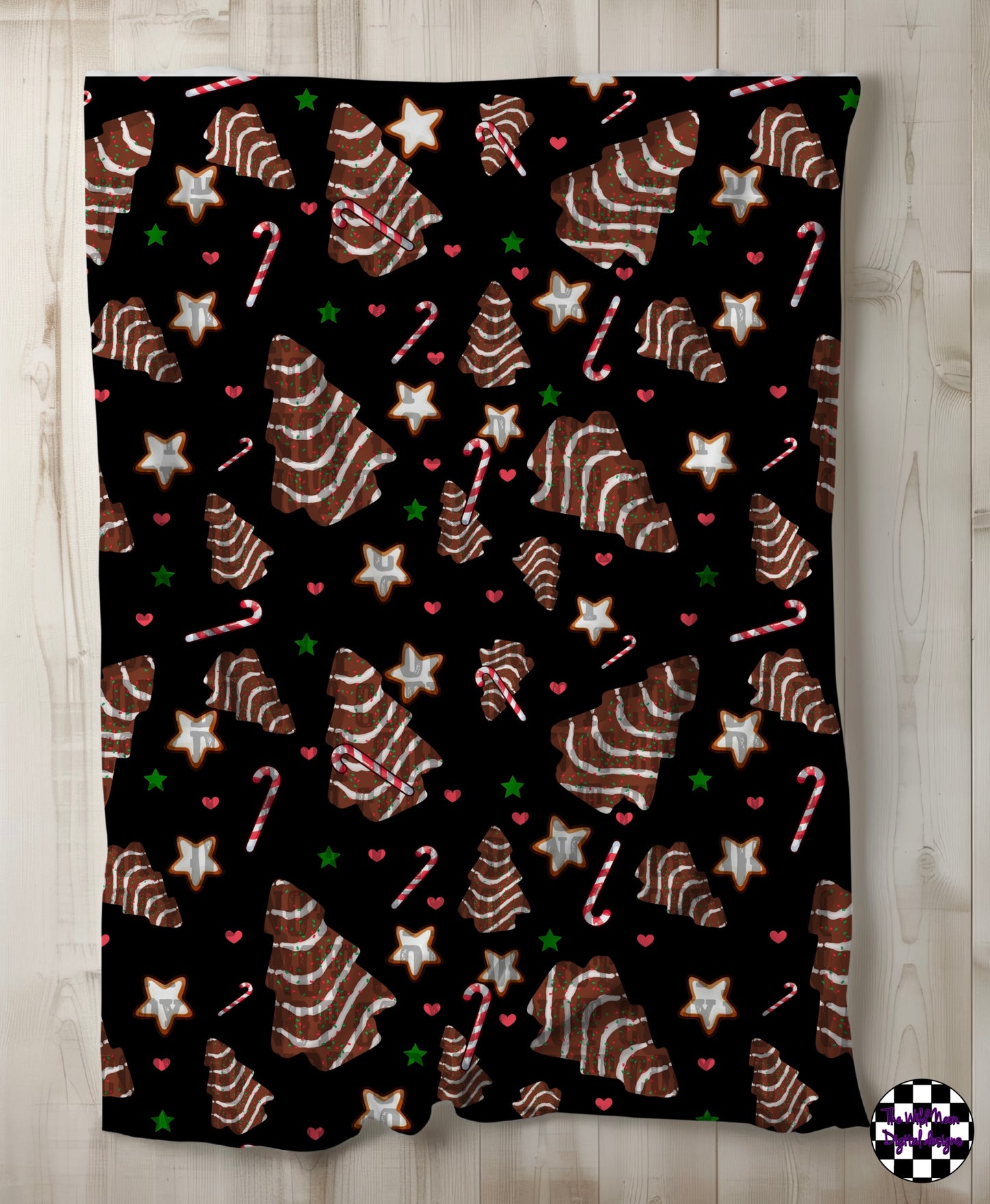Chocolate Christmas tree cakes seamless
