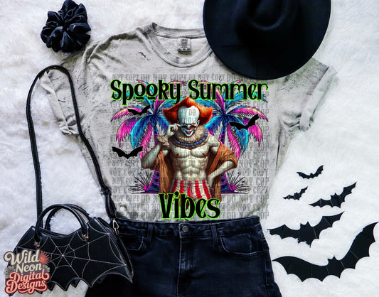 Spooky summer clown