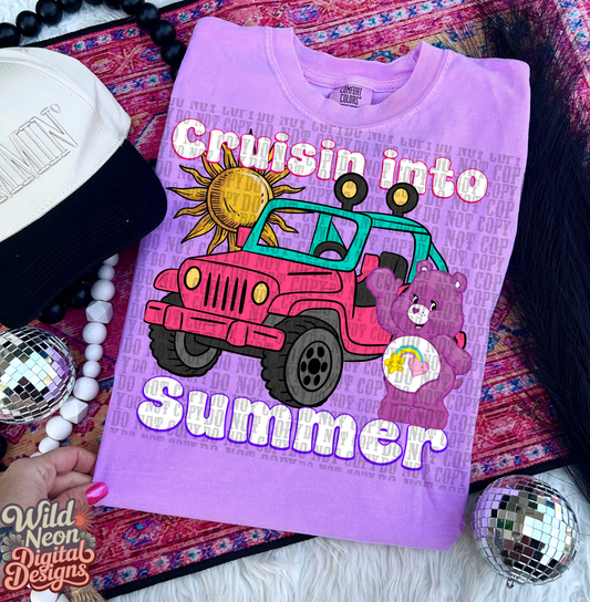 Cruisin into summer purple bear