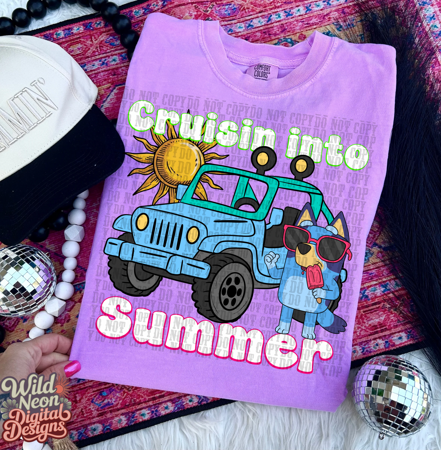 Cruisin into summer blue dog