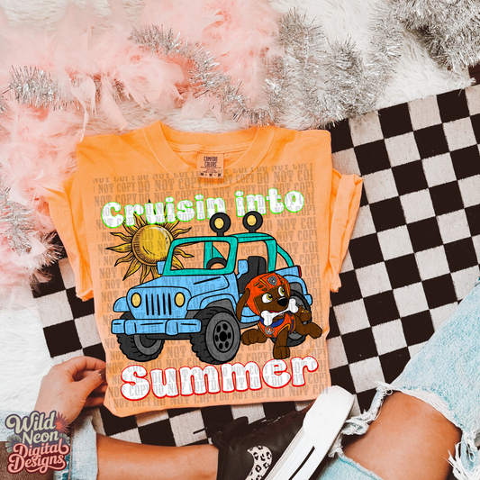 Cruisin into summer orange pup