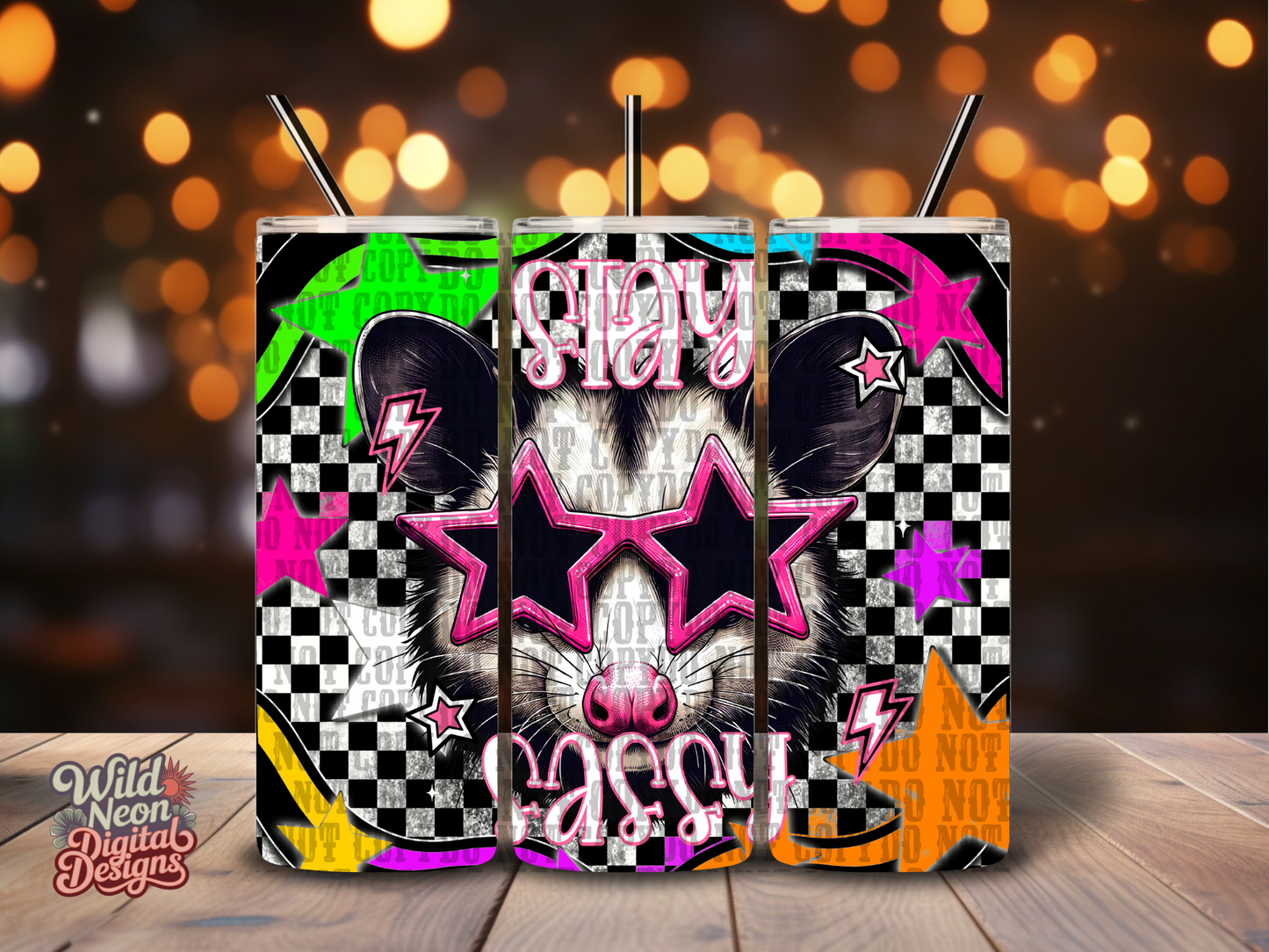 Stay sassy possum 20oz tumbler wrap