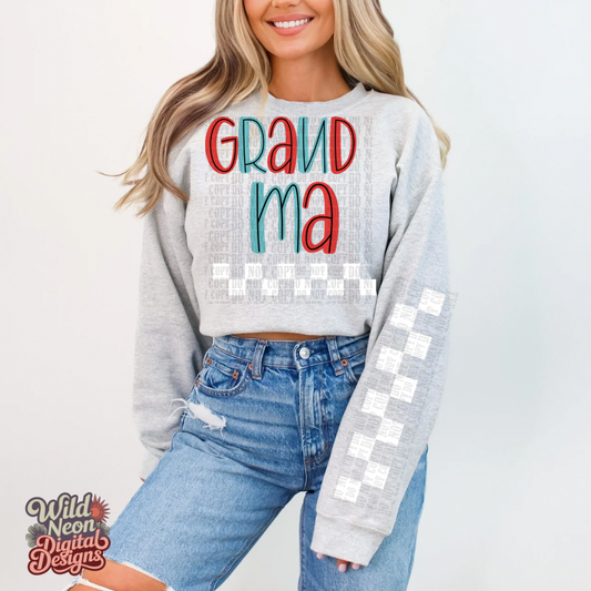 Grandma w/checkered sleeve